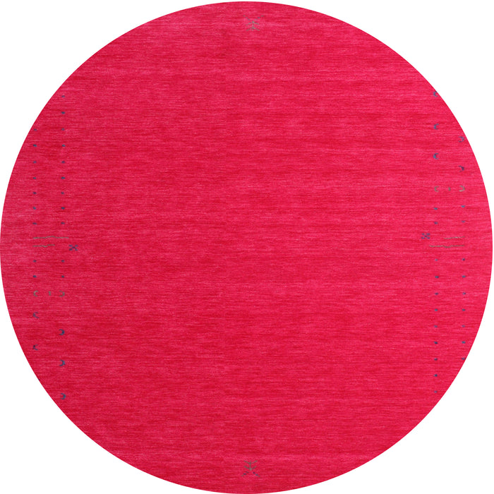 Round Machine Washable Contemporary Red Rug, wshcon1621