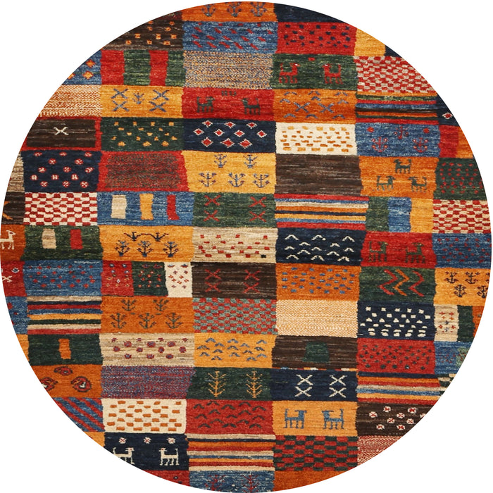 Round Contemporary Saffron Red Modern Rug, con1624