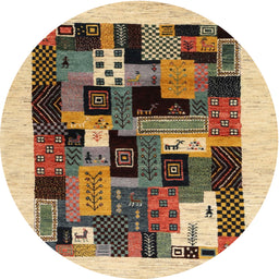 Round Contemporary Sangria Brown Modern Rug, con1625