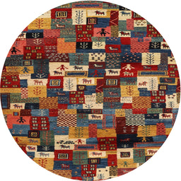 Round Contemporary Saffron Red Modern Rug, con1628