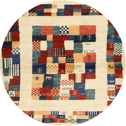 Round Contemporary Chestnut Brown Modern Rug, con1629