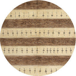Round Contemporary Light Brown Modern Rug, con1632