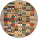 Round Machine Washable Contemporary Sienna Brown Rug, wshcon1636