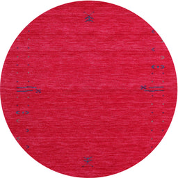 Round Machine Washable Contemporary Red Rug, wshcon1638