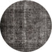 Round Contemporary Army Brown Modern Rug, con1639