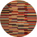 Round Contemporary Red Oriental Rug, con1642