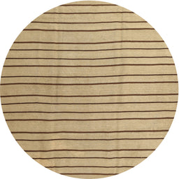 Round Machine Washable Contemporary Copper Brown Rug, wshcon1643