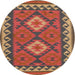 Round Contemporary Red Oriental Rug, con1646