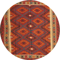 Round Machine Washable Contemporary Light Brown Rug, wshcon1651