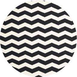 Round Contemporary Charcoal Black Modern Rug, con1652