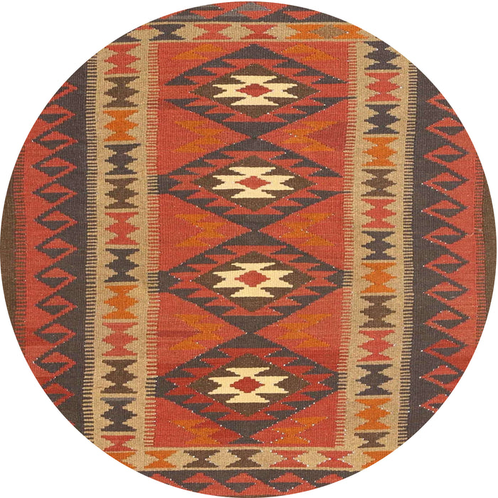 Round Machine Washable Contemporary Light Brown Rug, wshcon1658