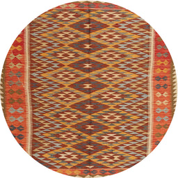 Round Machine Washable Contemporary Red Rug, wshcon1665