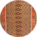 Round Contemporary Red Oriental Rug, con1665