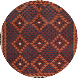 Round Machine Washable Contemporary Chestnut Brown Rug, wshcon1676