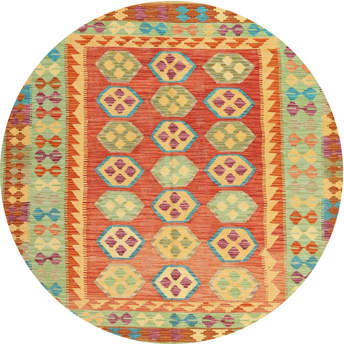 Round Machine Washable Contemporary Metallic Gold Rug, wshcon1678