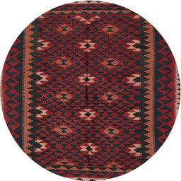 Round Machine Washable Contemporary Sepia Brown Rug, wshcon1679
