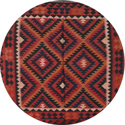 Round Machine Washable Contemporary Sepia Brown Rug, wshcon1681