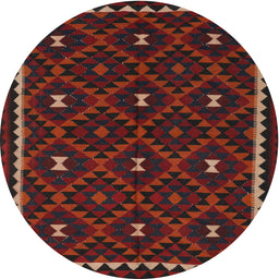Round Machine Washable Contemporary Dark Brown Rug, wshcon1682