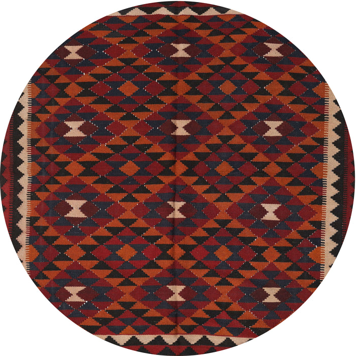 Round Machine Washable Contemporary Dark Brown Rug, wshcon1682