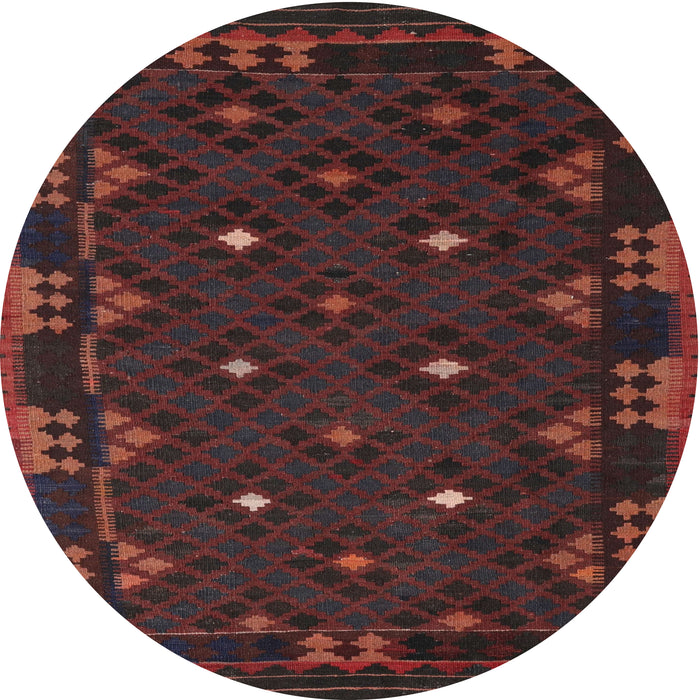 Round Machine Washable Contemporary Sepia Brown Rug, wshcon1685