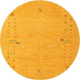 Round Machine Washable Contemporary Dark Orange Rug, wshcon168