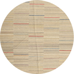 Round Contemporary Brown Modern Rug, con1697