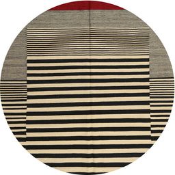 Round Machine Washable Contemporary Midnight Gray Rug, wshcon1705