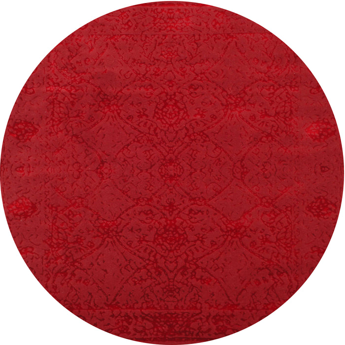 Round Contemporary Red Modern Rug, con170
