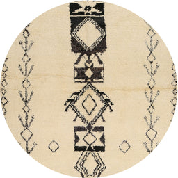 Round Machine Washable Contemporary Khaki Gold Rug, wshcon1712