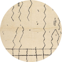 Round Contemporary Brown Solid Rug, con1713