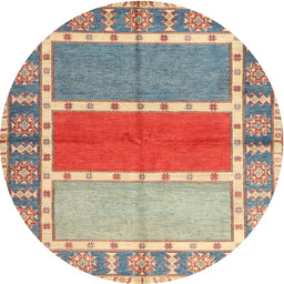 Round Machine Washable Contemporary Cherry Red Rug, wshcon1714