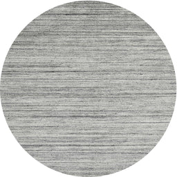 Round Machine Washable Contemporary Pale Silver Gray Rug, wshcon1718