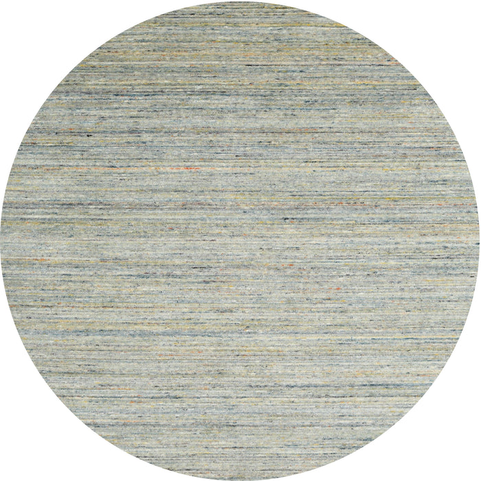 Round Contemporary Pale Silver Gray Modern Rug, con1724