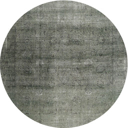 Round Machine Washable Contemporary Gray Rug, wshcon1729