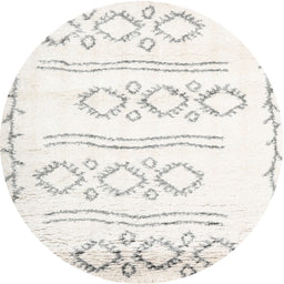 Round Contemporary Gray Solid Rug, con1733