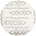 Round Contemporary Gray Solid Rug, con1733