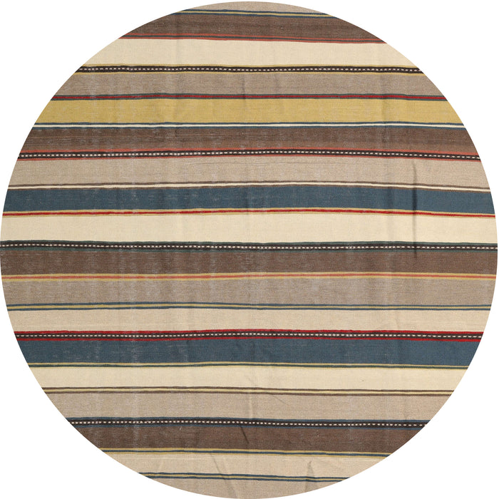 Round Contemporary Brown Modern Rug, con1735