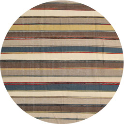Round Machine Washable Contemporary Brown Rug, wshcon1735