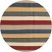 Round Contemporary Reddish Brown Southwestern Rug, con1737