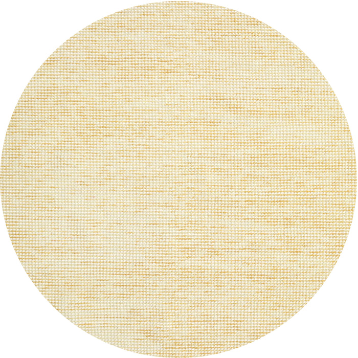 Round Contemporary Peach Beige Solid Rug, con1747