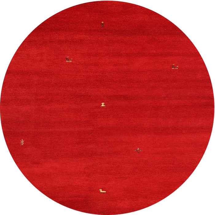 Round Contemporary Red Modern Rug, con1764