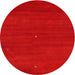 Round Contemporary Red Modern Rug, con1764