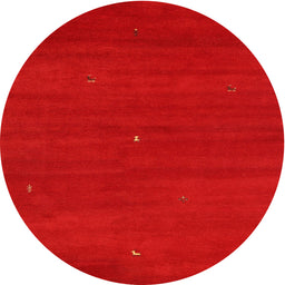 Round Machine Washable Contemporary Red Rug, wshcon1764
