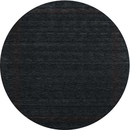 Round Machine Washable Contemporary Gunmetal Green Rug, wshcon1765