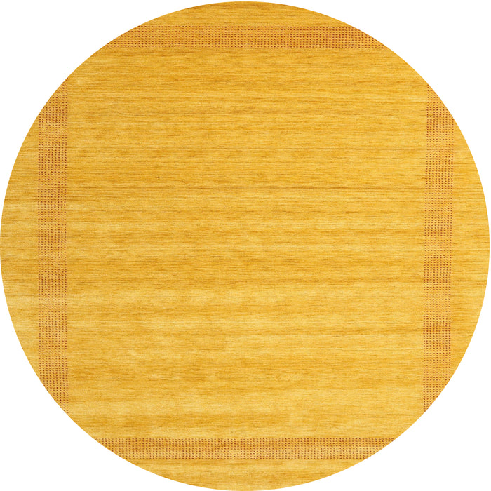 Round Contemporary Deep Yellow Modern Rug, con1766