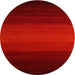 Round Machine Washable Contemporary Tomato Red Rug, wshcon1767