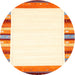 Round Contemporary Orange Solid Rug, con1772