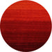 Round Machine Washable Contemporary Tomato Red Rug, wshcon1775