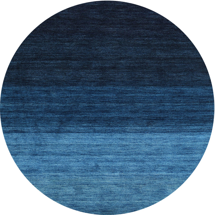 Round Machine Washable Contemporary Deep-Sea Blue Rug, wshcon1778