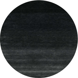 Round Contemporary Black Modern Rug, con1779
